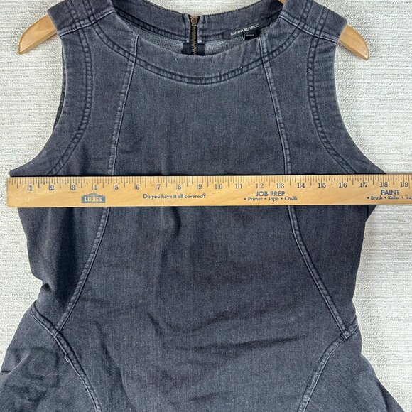 Banana Republic Womens Sz 8 Black Denim Peplum Sleeveless Top Whimsigoth Baddie - Picture 8 of 9